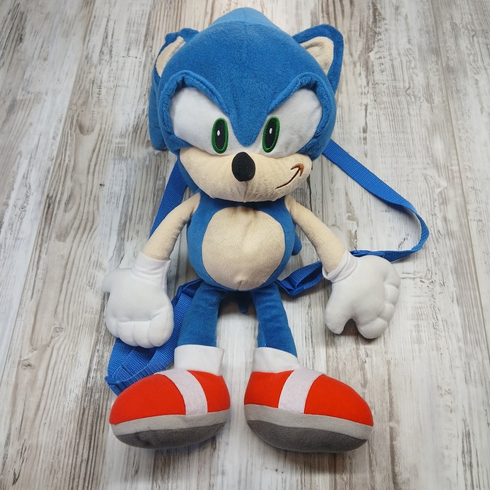 Sonic the Hedgehog Plush Backpack Blue SEGA Accessory Innovations NWT F00431834